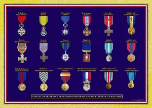 Les médailles qu'un militaire peut porter.