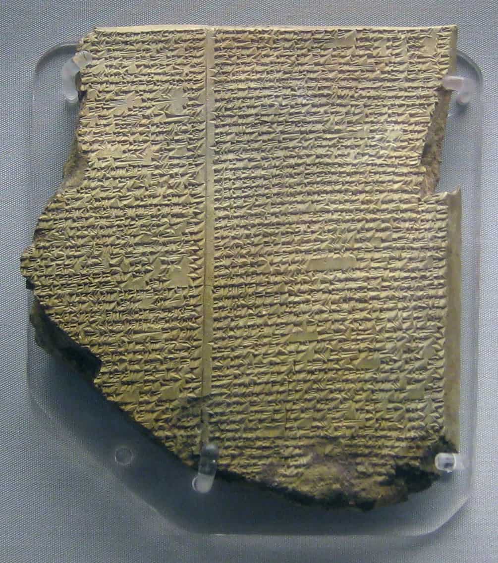 Tablette d'argile conservée au British Museum, écrite en cunéiforme et racontant le Déluge, épisode de l'Epopée de Gilgamesh