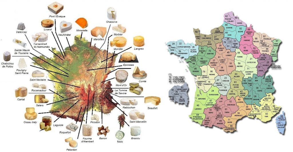 Cartes Des Fromages De France
