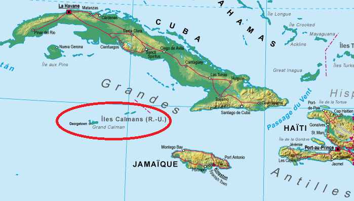 îles Caïmans carte