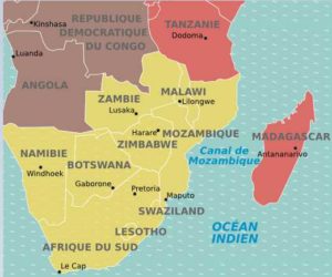 Situer la Zambie et le Zimbabwe