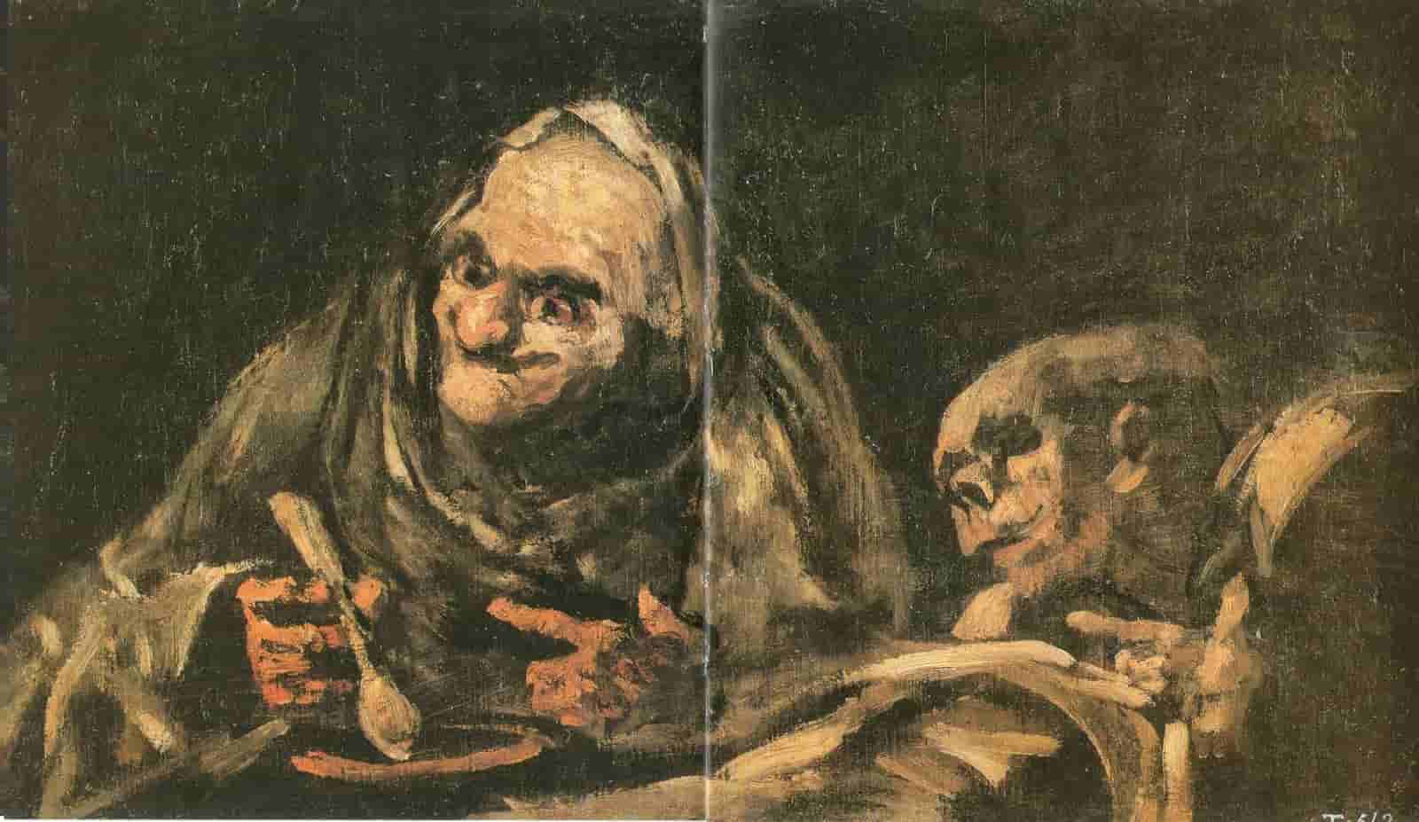Francisco de Goya, Deux vieillards mangeant de la soupe, 1819