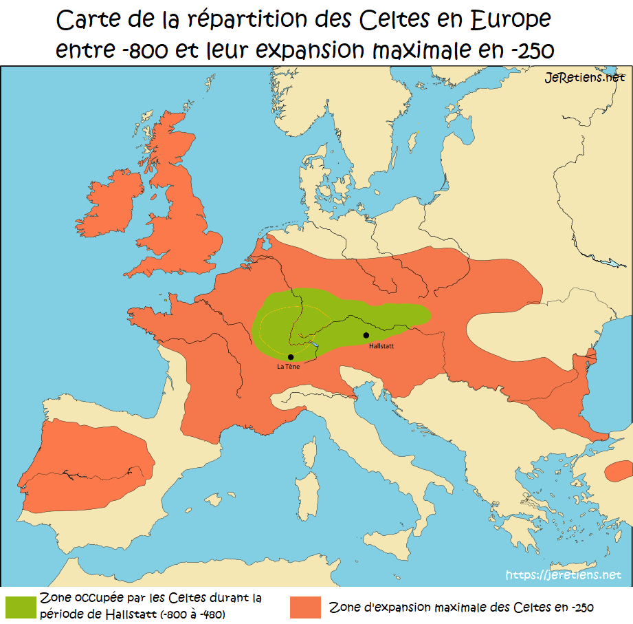 Où vivent les Celtes ? Expansion des Celtes en Europe, La Tène et Hallstatt