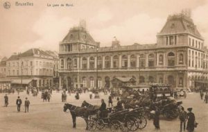 Carte postale représentant la Gare du Nord (Bruxelles-Nord), en 1910.