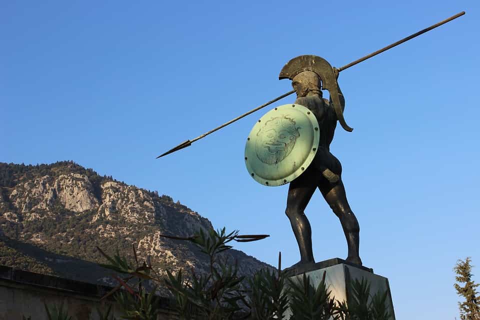 Statue de Léonidas aux Thermopyles (la célèbre bataille entre Sparte et les soldats perses de Xerxès immortalisée dans le film "300").