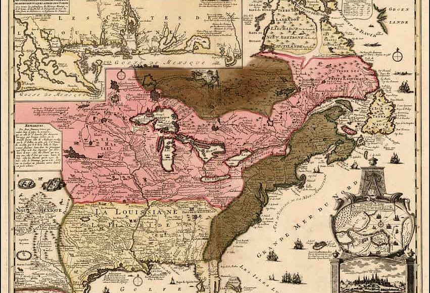 Carte Nouvelle France colonies françaises Canada