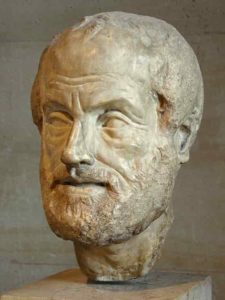 Buste d'Aristote, philosophe grec et précepteur d'Alexandre le Grand.