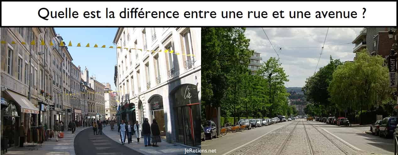 Quelle est la différence entre une avenue et une rue ?