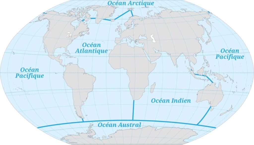 Carte mondiale des océans