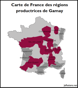 Où est produit le gamay en France ?