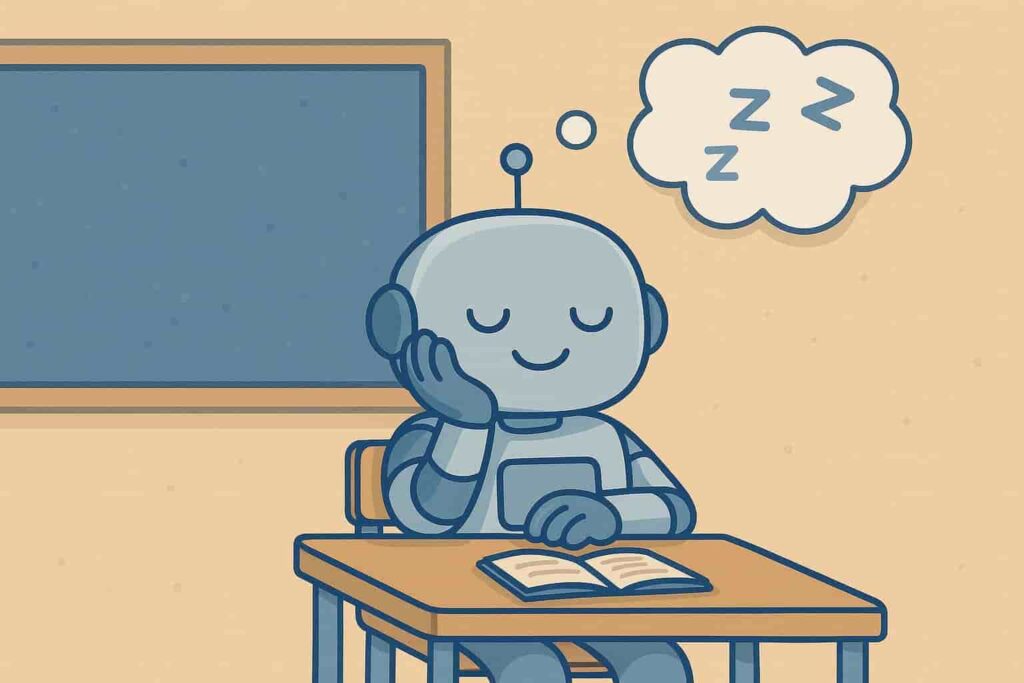 Illustration d'un robot qui rêve