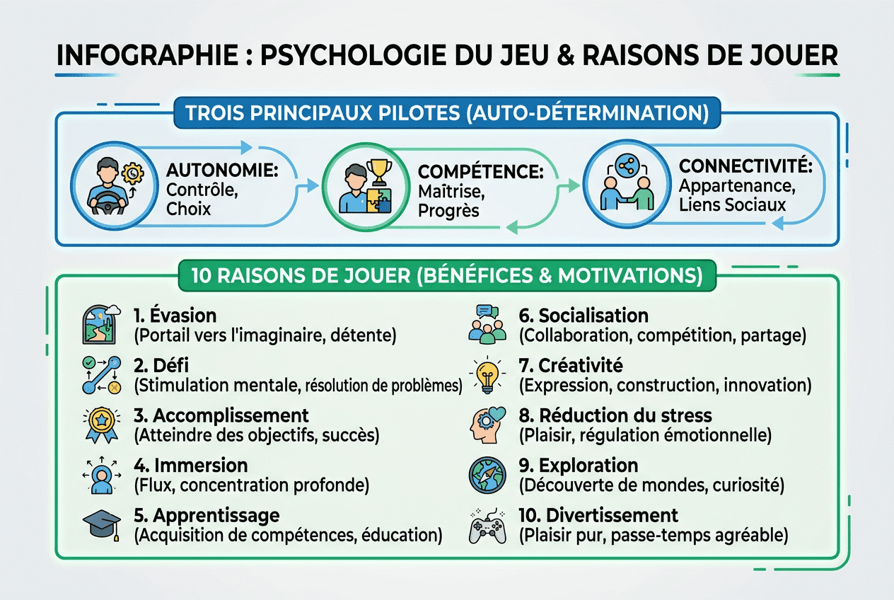 Infographie : pourquoi les gens jouent-ils aux jeux vidéos ?