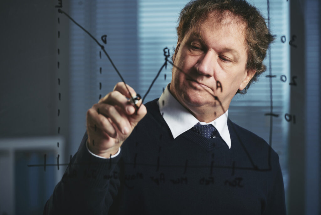 Un statisticien qui fait des statistiques, probablement un test de chi carré