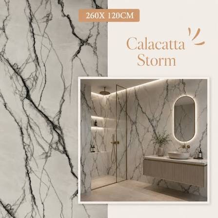 Un exemple de revêtement mural "Calacatta Storm". Image By My Deco.
